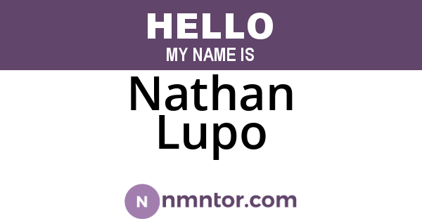 Nathan Lupo