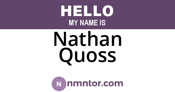 Nathan Quoss