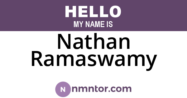 Nathan Ramaswamy