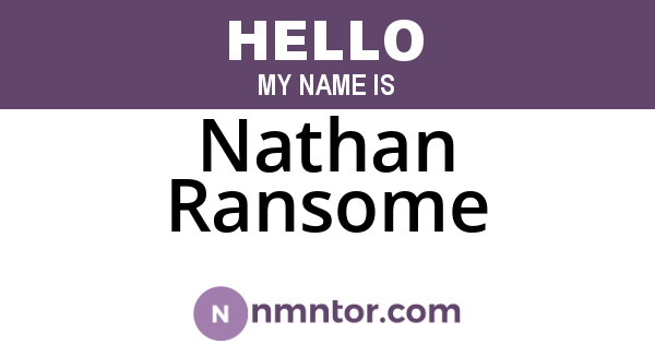 Nathan Ransome