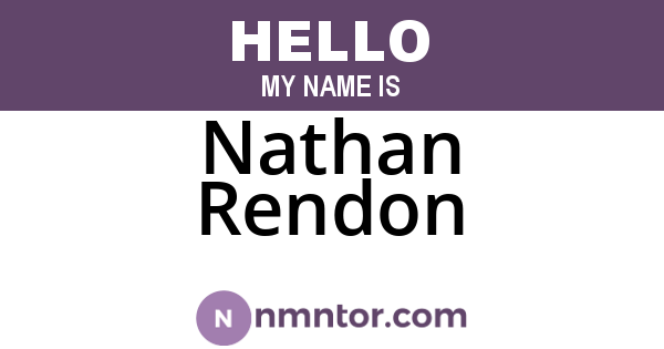 Nathan Rendon