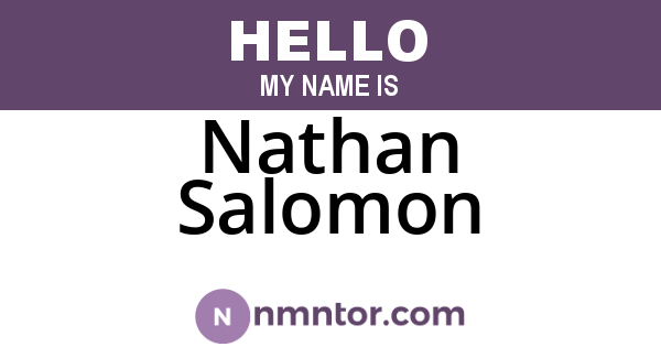 Nathan Salomon