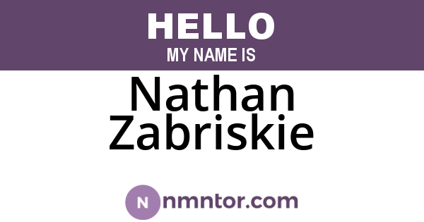 Nathan Zabriskie
