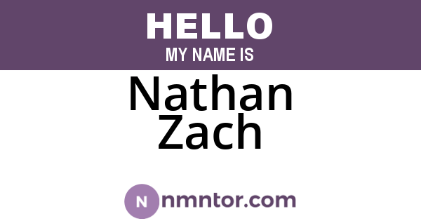 Nathan Zach