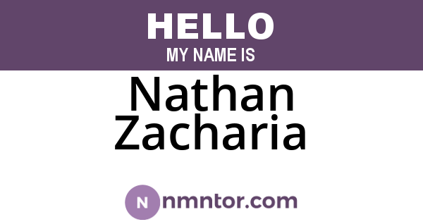 Nathan Zacharia