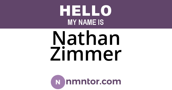 Nathan Zimmer