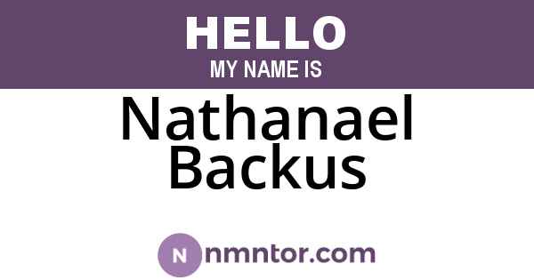 Nathanael Backus