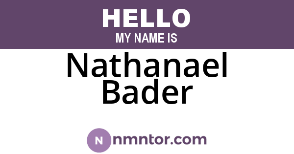 Nathanael Bader