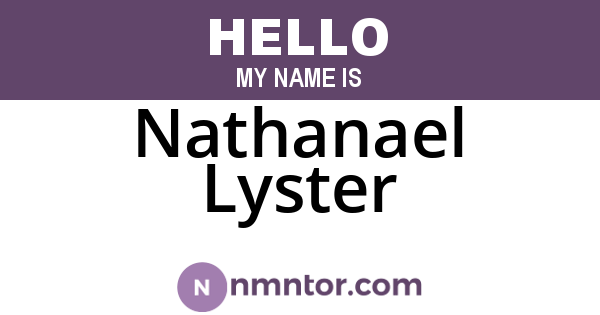 Nathanael Lyster