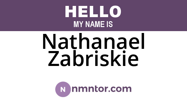 Nathanael Zabriskie