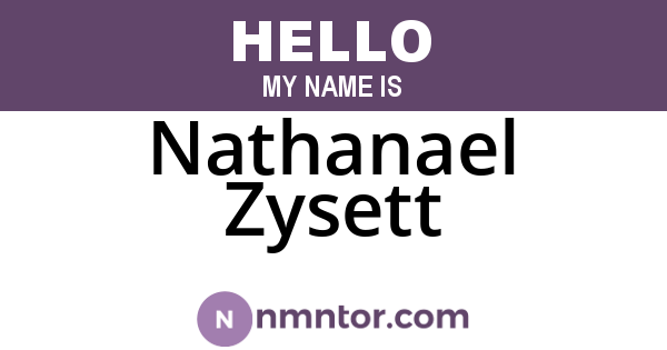 Nathanael Zysett
