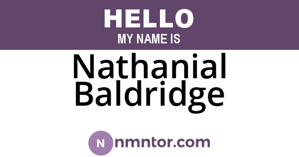 Nathanial Baldridge