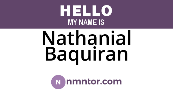 Nathanial Baquiran