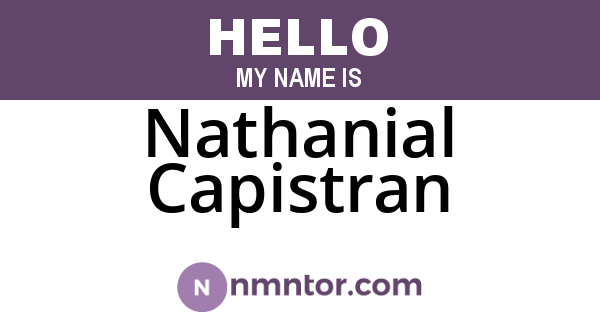 Nathanial Capistran