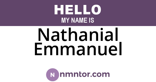 Nathanial Emmanuel
