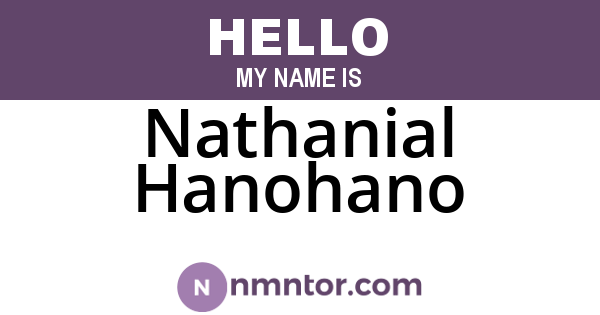 Nathanial Hanohano