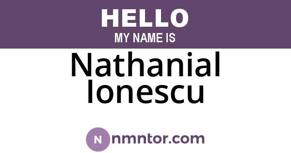 Nathanial Ionescu