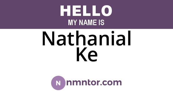 Nathanial Ke