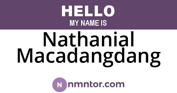 Nathanial Macadangdang