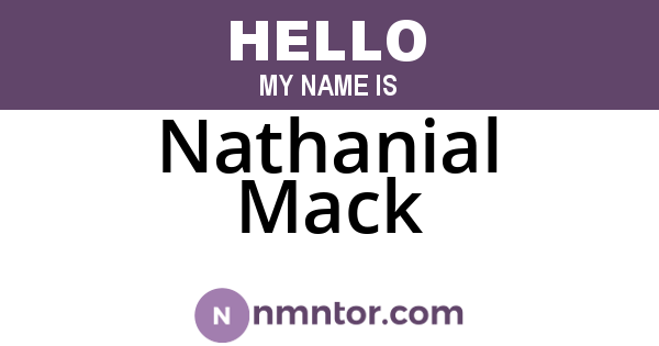 Nathanial Mack
