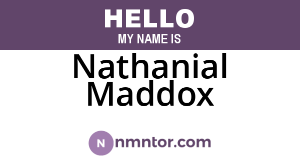 Nathanial Maddox