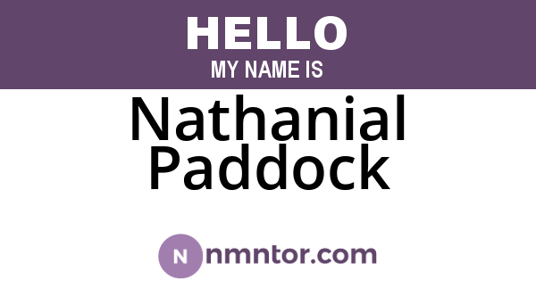 Nathanial Paddock