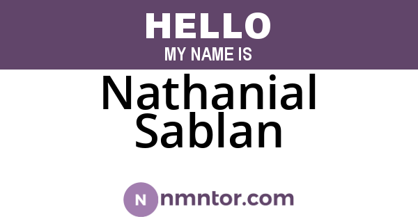 Nathanial Sablan