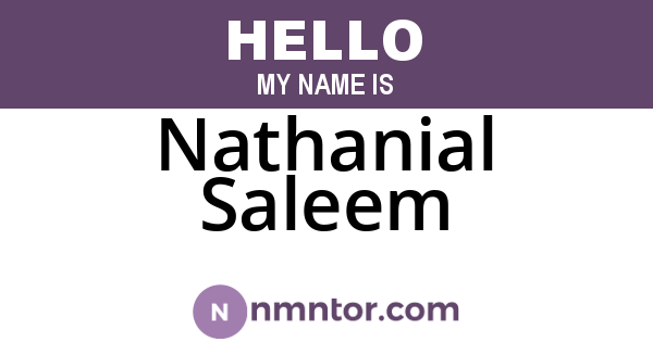 Nathanial Saleem
