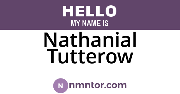 Nathanial Tutterow