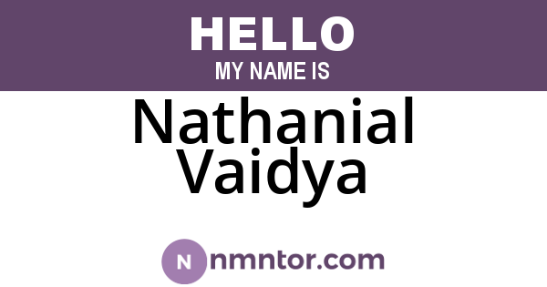Nathanial Vaidya