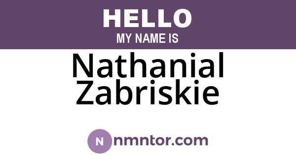 Nathanial Zabriskie