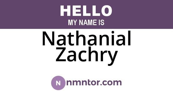 Nathanial Zachry