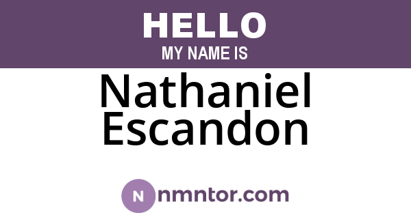 Nathaniel Escandon