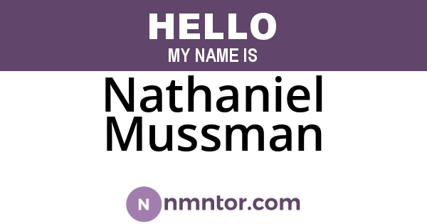 Nathaniel Mussman