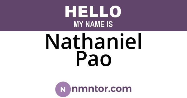 Nathaniel Pao