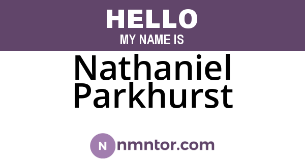 Nathaniel Parkhurst