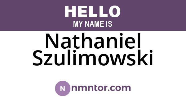 Nathaniel Szulimowski