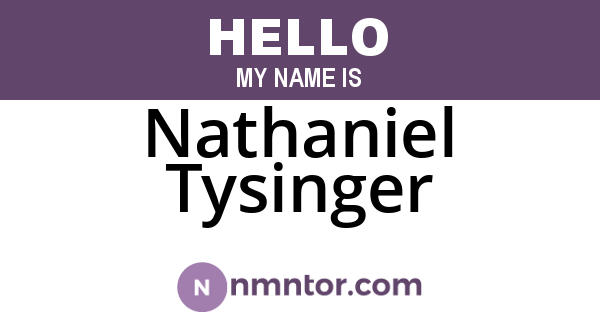 Nathaniel Tysinger
