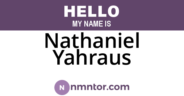 Nathaniel Yahraus