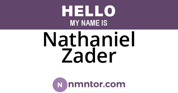 Nathaniel Zader