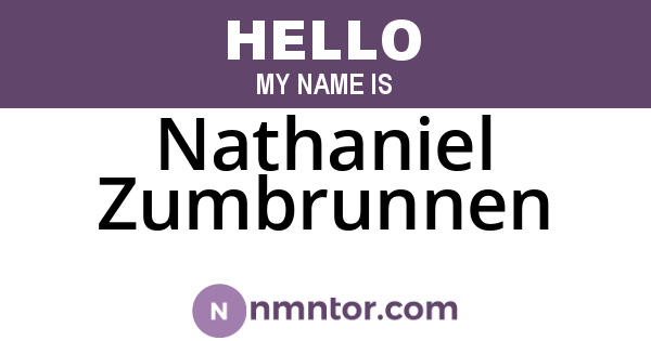 Nathaniel Zumbrunnen