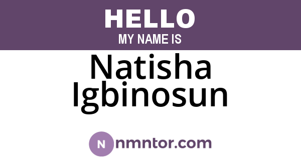 Natisha Igbinosun