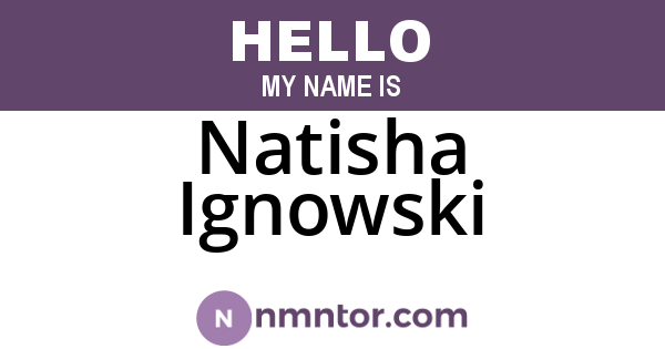 Natisha Ignowski