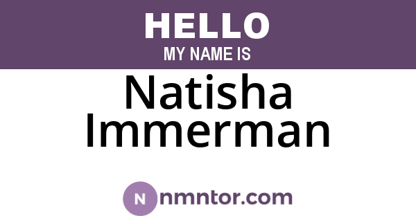 Natisha Immerman