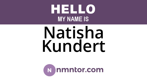 Natisha Kundert