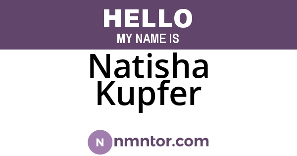 Natisha Kupfer