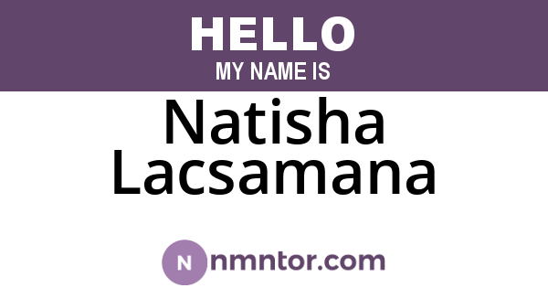 Natisha Lacsamana