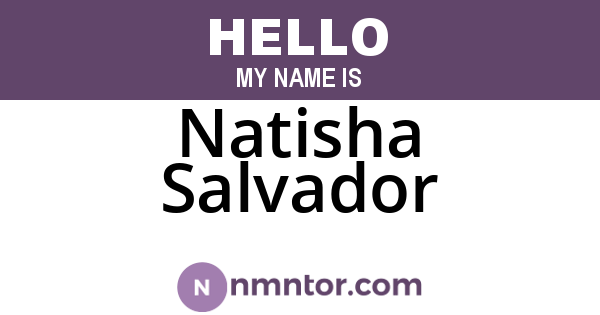 Natisha Salvador
