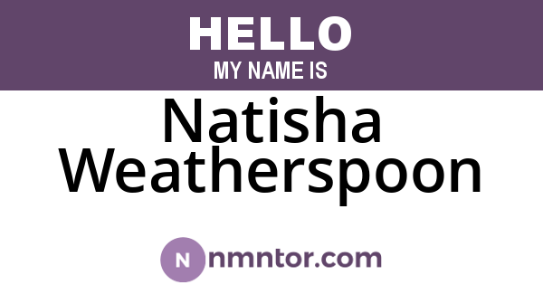 Natisha Weatherspoon