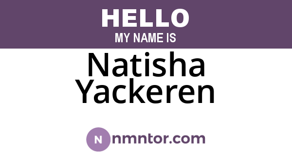 Natisha Yackeren
